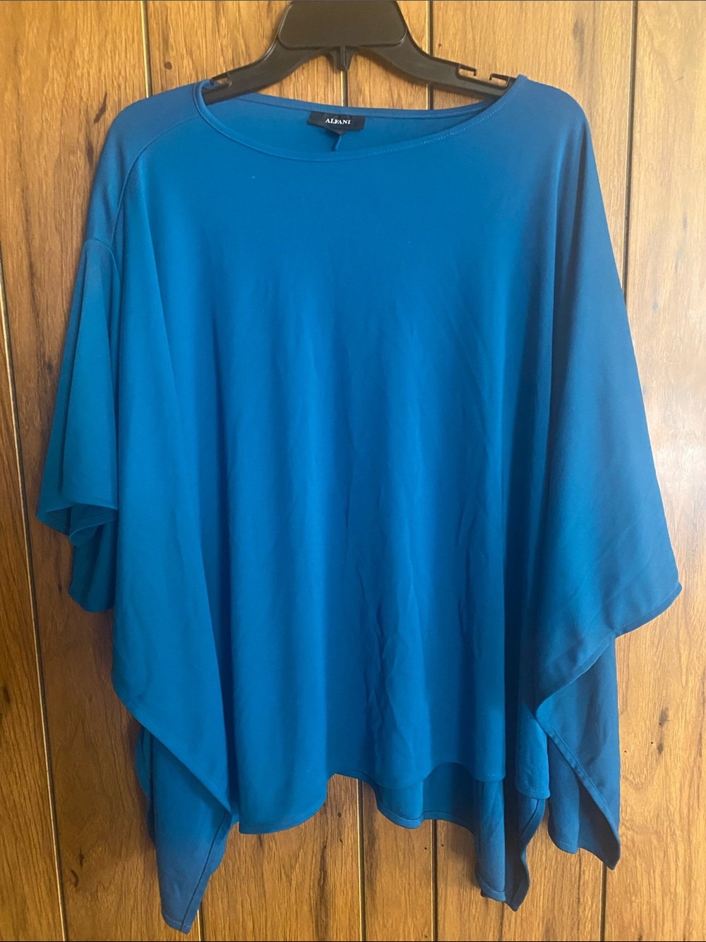 Alfani Teal Draped Poncho Top